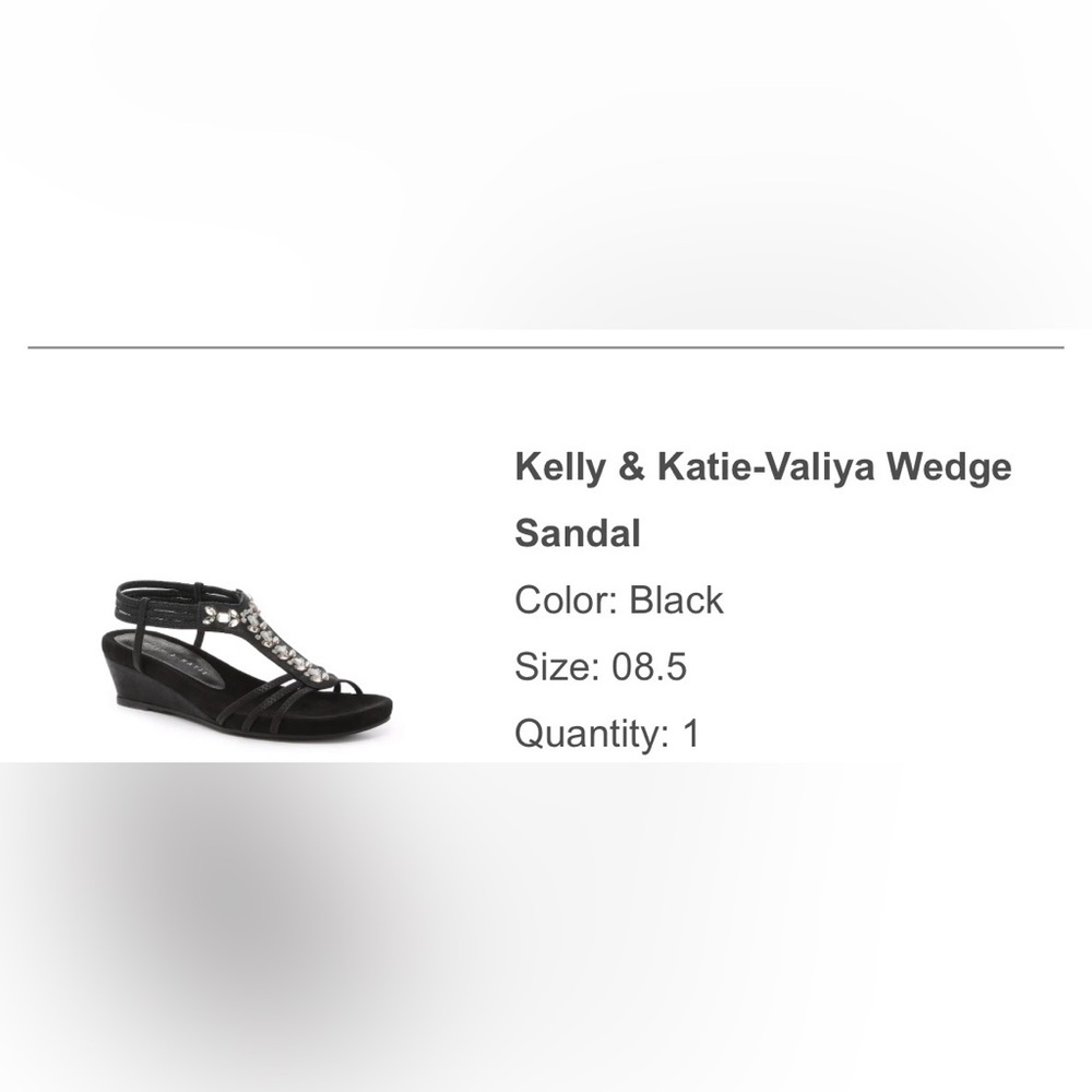 Kelly & Katie Black Valiya Wedge Sandal